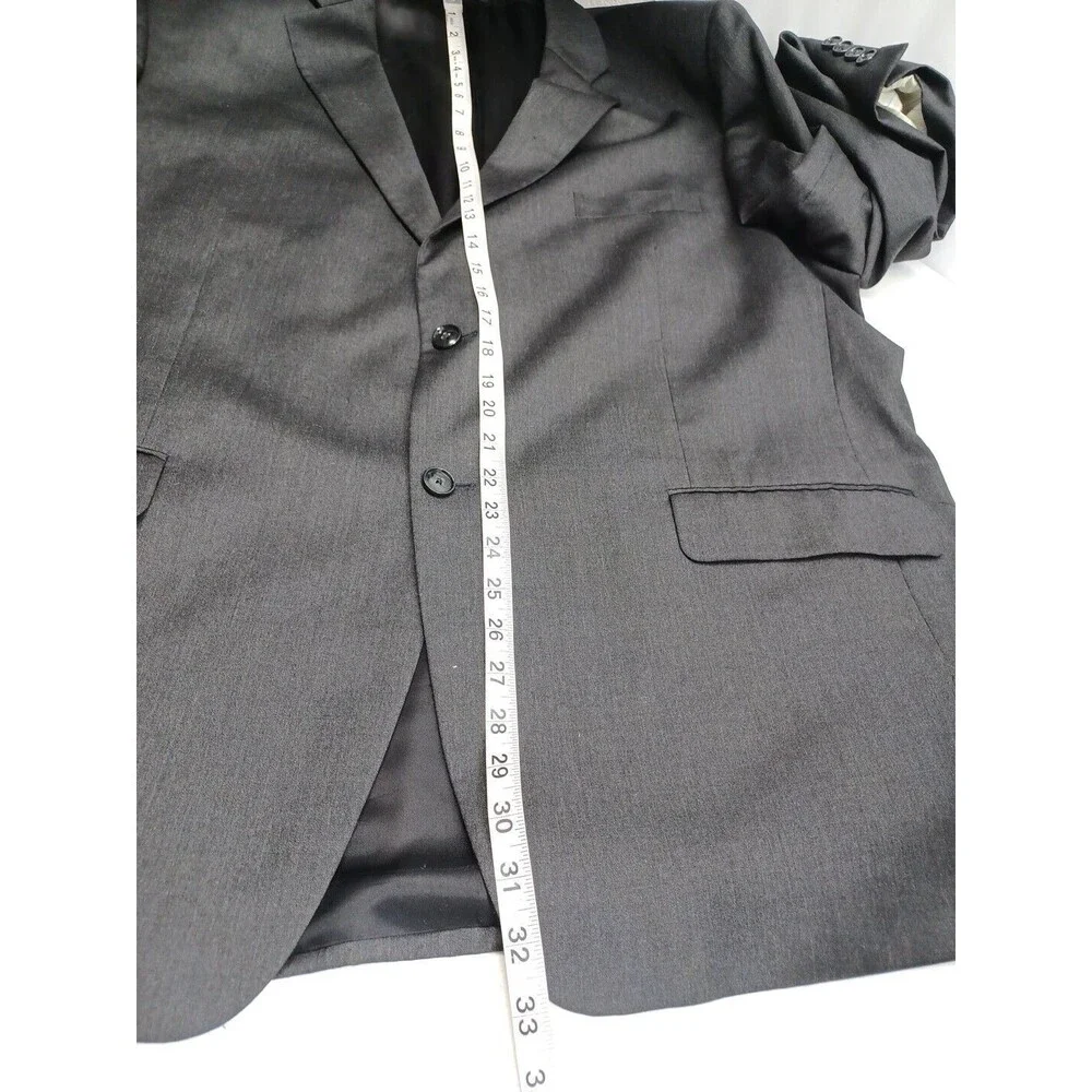 Jones New York Men's Charcoal Black 100% Wool Blazer Sz 48R